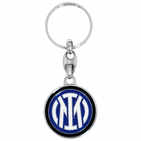 PORTACHIAVI IN METALLO DORATO SMALTATO LOGO UFFICIALE INTER