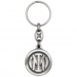 PORTACHIAVI IN ARGENTO ANTICHIZZATO LOGO UFFICIALE INTER