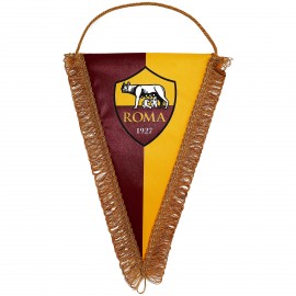 GAGLIARDETTO TRIANGOLARE 25X35 CM GIALLOROSSO CON STEMMA AS ROMA