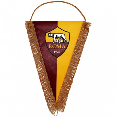 GAGLIARDETTO TRIANGOLARE 25X35 CM GIALLOROSSO CON STEMMA AS ROMA