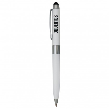 PENNA TOUCH CON CLIP IN METALLO FUSTO BIANCO LOGO UFFICIALE JUVENTUS