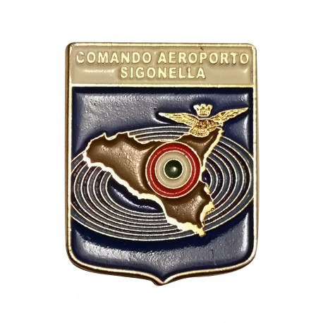 DISTINTIVO DA CAMICIA 25X32MM IN METALLO CON STEMMA COMANDO AEROPORTO SIGONELLA