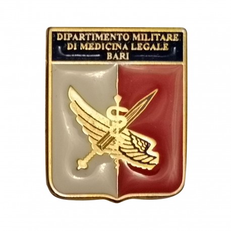 DISTINTIVO DA CAMICIA 25X32MM IN METALLO CON STEMMA DIP.MILITARE MEDICINA DI BARI