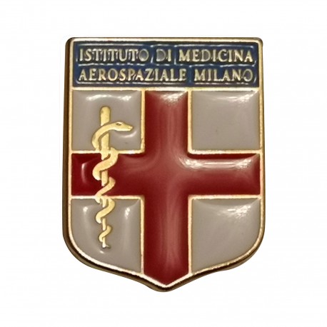DISTINTIVO DA CAMICIA 25X32MM IN METALLO CON STEMMA ISTITUTO DI MEDICINA