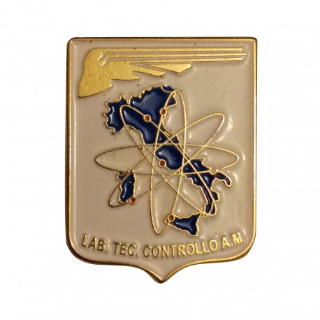 DISTINTIVO DA CAMICIA 25X32MM IN METALLO CON STEMMA LABORATORIO TECNICO