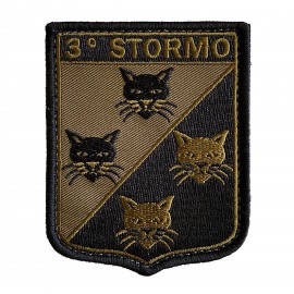 TOPPA DISTINTIVO BASSA VISIBILITA RICAMATA CON VELCRO 90X70 MM 3° STORMO