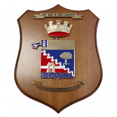 CREST IN METALLO SMALTATO LEGNO CL3 22 X 17 CM 132 RGT TER ARIETE
