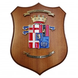 CREST IN METALLO SMALTATO LEGNO CL3 22 X 17 CM 17 RGT CONTRAEREI SFORZESCA