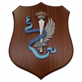 CREST IN METALLO SMALTATO 3D BASE LEGNO 25X18,5 CM 187 RGT PARA' FOLGORE