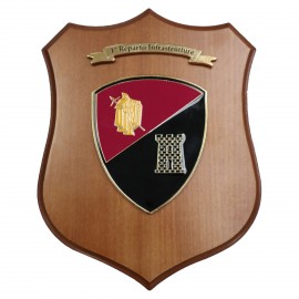 CREST IN METALLO SMALTATO LEGNO CL3 22 X 17 CM 1 REPARTO INFRASTRUTTURE