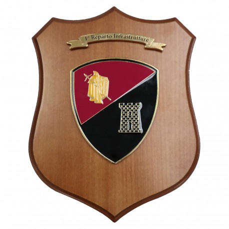 CREST IN METALLO SMALTATO LEGNO CL3 22 X 17 CM 1 REPARTO INFRASTRUTTURE