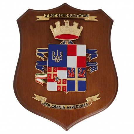 CREST ARALDICO 3° RGT. GENIO GUASTATORI ESERCITO ITALIANO MIS CM 22,5 X 17,5