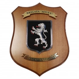 CREST IN METALLO SMALTATO LEGNO CL3 22 X 17 CM BRIGATA AOSTA