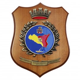 CREST IN METALLO SMALTATO LEGNO CL3 22 X 17 CM CENTRO RIF COMM PALERMO