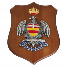 CREST IN METALLO SMALTATO LEGNO CL3 22 X 17 CM RGT ARTIGLIERIA TERRESTRE