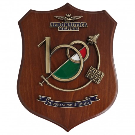 CREST LOGO 3D SAGOMATO IN METALLO DORATO O BRONZATO E SMALTATO SU BASE IN LEGNO