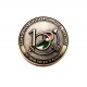COIN LOGO 3D IN METALLO BRONZATO E SMALTATO, DIAMETRO 45 MM, SPESSORE 3MM