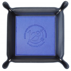 VUOTATASCHE IN SIMILPELLE BLU NAVY, FONDO BLU, LOGO STAMPATO A CALDO