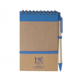 BLOCK NOTES A SPIRALE, CHIUSURA CON ELASTICO, 70 PAGINE A RIGHE, DOTATO DI PENNA