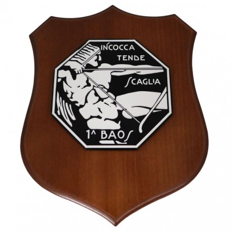 CREST IN METALLO SMALTATO BASE LEGNO CL3 22 X 17 CM 1 BRIGATA AEREA