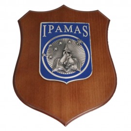 CREST IN METALLO SMALTATO BASE LEGNO CL3 22 X 17 CM IPAMAS