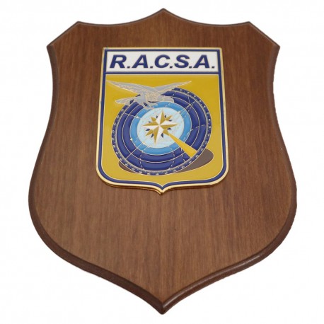 CREST IN METALLO SMALTATO BASE LEGNO CL3 22,50 X 17,50 CM RACSA