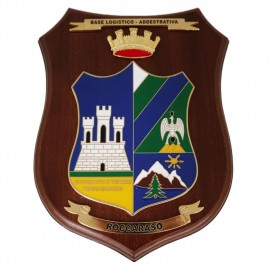 CREST IN METALLO SMALTATO LEGNO CL26 X 18,5 CM BASE LOGISTICO ROCCARASO