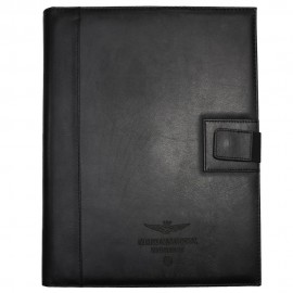 PORTABLOCCO IN SIMILPELLE, CHIUSURA CON ZIP, CALCOLATRICE INCLUSA A 8 CIFRE DUAL POWER, BLOCCO A4 INCLUSO