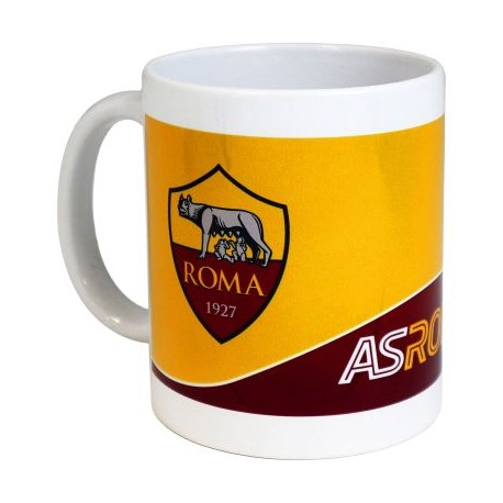 TAZZA IN CERAMICA AS ROMA CON INTERNO BORDEAUX