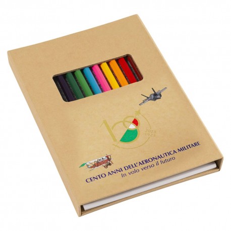 KIT PER COLORARE IN CARTONE, 10 IMMAGINI, 40 PAGINE BIANCHE, 12 MATITE COLORATE