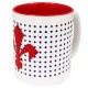 TAZZA IN CERAMICA CON INTERNO ROSSO STAMPA GIGLIO FIORENTINA