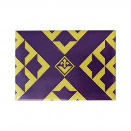 MAGNETE RETTANGOLARE LOGO FIORENTINA E TEXTURE V GIALLA E VIOLA