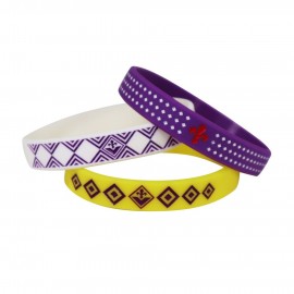 KIT 3 BRACCIALETTI IN SILICONE FIORENTINA ROMBI, GIGLIO E TEXTURE