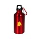 BORRACCIA IN ALLUMINIO BORDEAUX CON MOSCHETTONE ROMA, H 17 CM, 400 ML