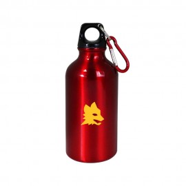 BORRACCIA IN ALLUMINIO BORDEAUX CON MOSCHETTONE ROMA, H 17 CM, 400 ML
