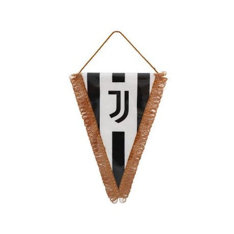 GAGLIARDETTO TRIANGOLARE MEDIO 20X28 CM RIGHE E LOGO UFFICIALE JUVENTUS