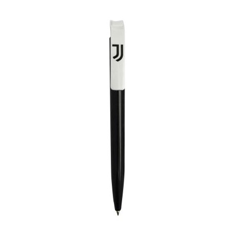 PENNA IN PLASTICA FUSTO NERO CLIP BIANCA LOGO UFFICIALE JUVENTUS