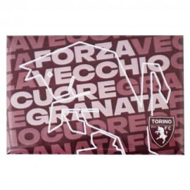 MAGNETE RETTANGOLARE STAMPATO FORZA VECCHIO CUORE GRANATA
