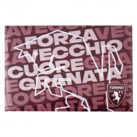MAGNETE RETTANGOLARE STAMPATO FORZA VECCHIO CUORE GRANATA