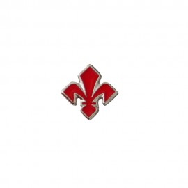 DISTINTIVO IN METALLO NICHELATO GIGLIO SAGOMATO SMALTATO AD 1 COLORE