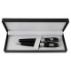 SET ROLLER E PENNA IN OTTONE FUSTO LACCATO IN BOX IN SIMILPELLE MILAN