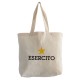 ORGANIC COTTON SHOPPER, 35X32X12 CM, 16 LT LOGO COLORATO ESERCITO
