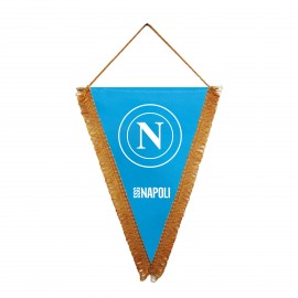 GAGLIARDETTO TRIANGOLARE 20X28 CM CELESTE CON LOGO BIANCO