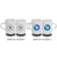 SET 2 TAZZINE IN CERAMICA CON STAMPA BIFACCIALE LOGO NERO E LOGO OLD