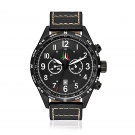 OROLOGIO CON CASSA IN ACCIAIO D.46,5mm MOVIMENTO CRONOGRAFO OS21 MIYOTA CINTURINO MICROFIBRA