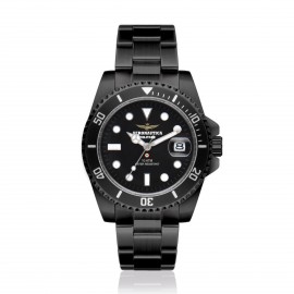 OROLOGIO CON CASSA IN ACCIAIO D.40mm MOVIMENTO CITIZEN Miyota 2315 BRACCIALE NERO IN ACCIAIO