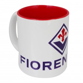 TAZZA CERAMICA LOGO+SCRITTA FIORENTINA INTERNO ROSSO