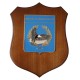 CREST IN METALLO SMALTATO BASE LEGNO 22,5X17,5CM DIREZIONE AMMINISTRAZIONE