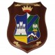 CREST IN METALLO SMALTATO BASE LEGNO CL26 22X17CM BASE LOG.ADD.ROCCARASO